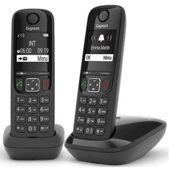 Радиотелефон Dect Gigaset AS690 DUO, черный