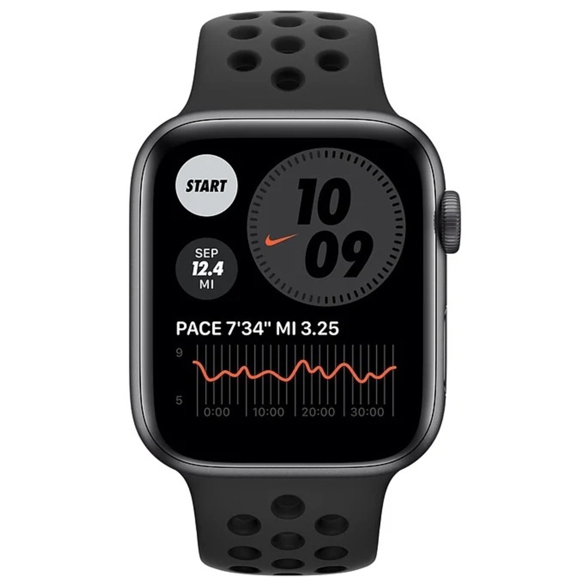 Умные часы Apple Watch Series 6 GPS 44mm Aluminum Case with Nike Sport Band (Цвет: Anthracite/Black)