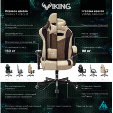 Кресло игровое Zombie VIKING 6 KNIGHT Fabric (Цвет: Brown)
