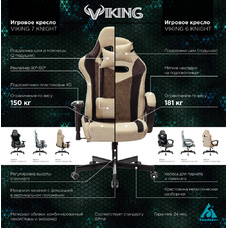 Кресло игровое Zombie VIKING 7 KNIGHT Fabric (Цвет: Gray / Black)