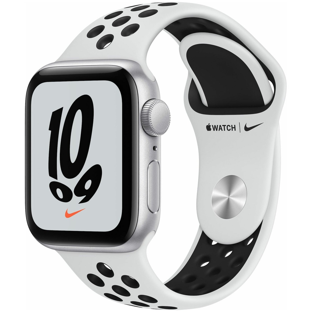 Умные часы Apple Watch SE 40mm Aluminum Case with Nike Sport Band (Цвет: Silver /  Pure Platinum / Black)