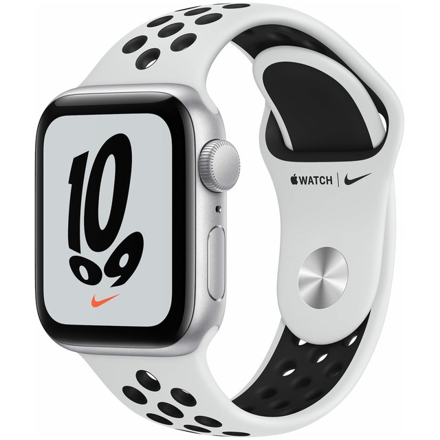 Умные часы Apple Watch SE 40mm Aluminum Case with Nike Sport Band (Цвет: Silver /  Pure Platinum / Black)