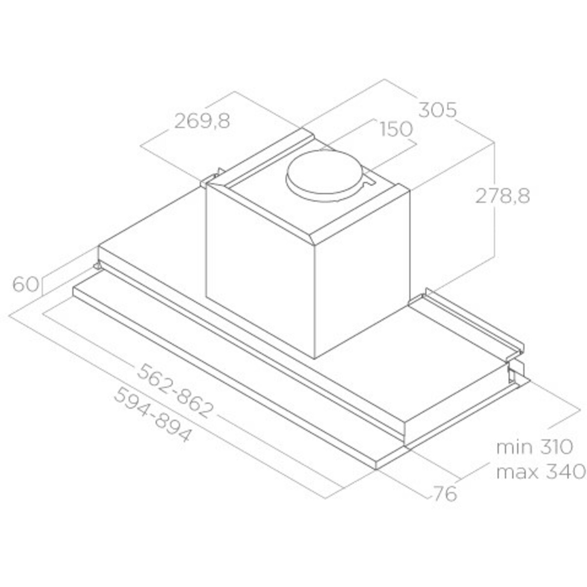 Вытяжка встраиваемая Elica Boxin IX/A/90 (Цвет: Inox)