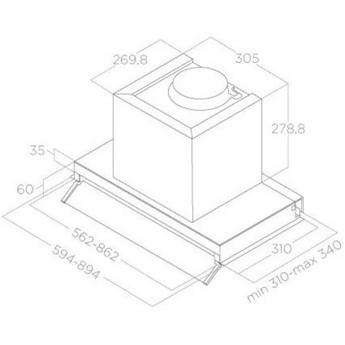 Вытяжка встраиваемая Elica Boxin IX/A/90 (Цвет: Inox)