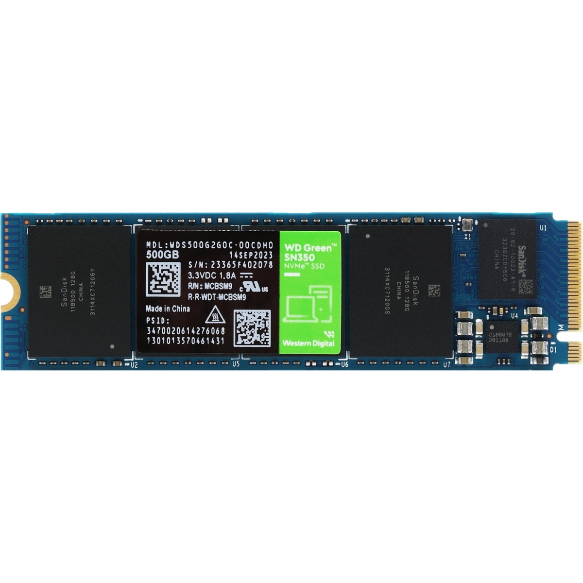 Накопитель SSD WD S PCIe 3.0 x4 500GB WDS500G2G0C