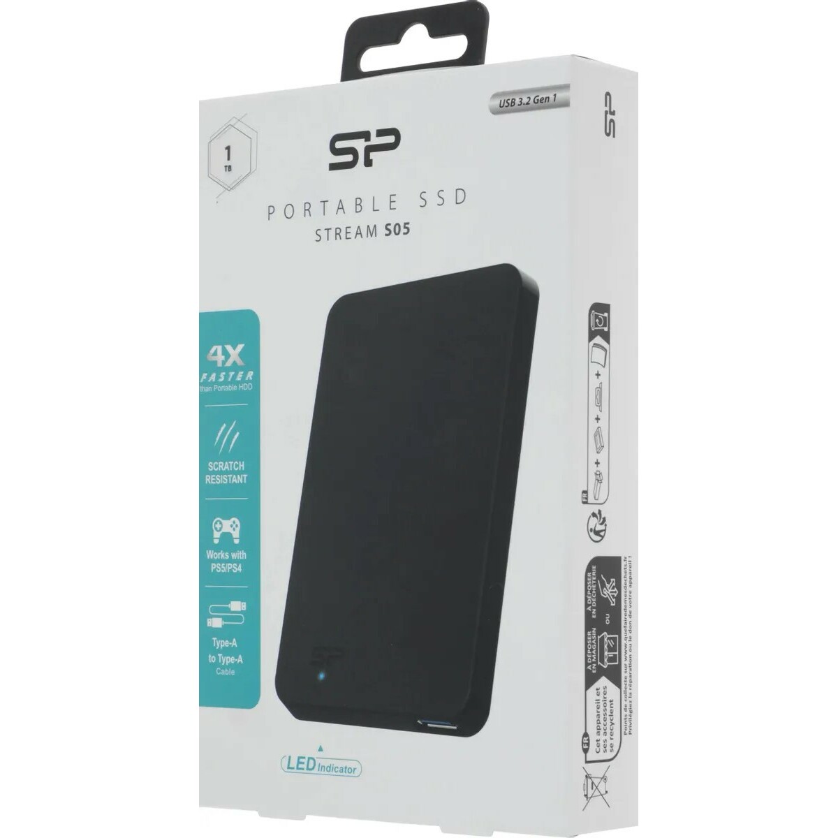 Накопитель SSD Silicon Power USB3.0 1TB SP010TBPSDS05SAK, черный