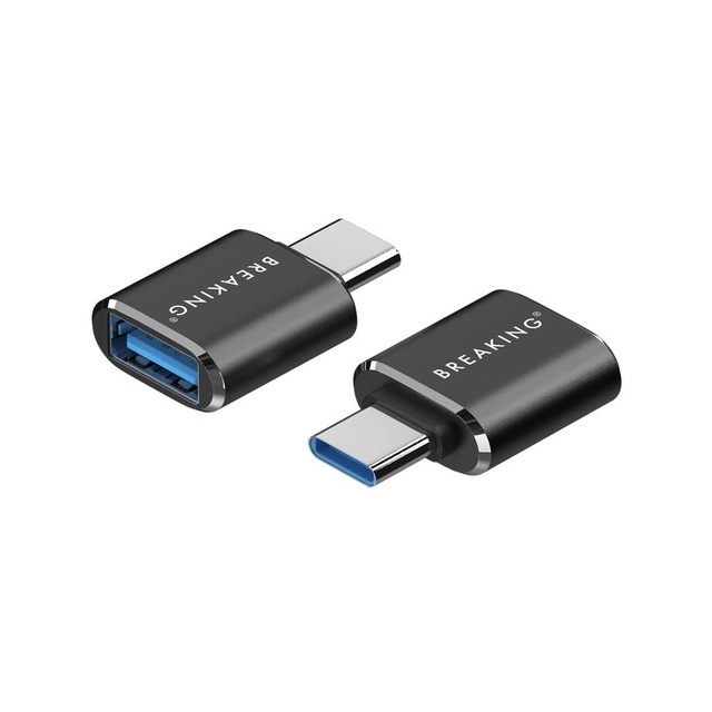 Адаптер Breaking USB-A(F) to USB-C(M)  (Цвет: Black)