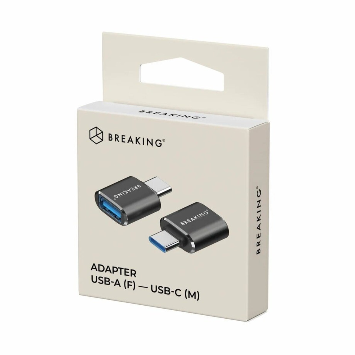 Адаптер Breaking USB-A(F) to USB-C(M)  (Цвет: Black)