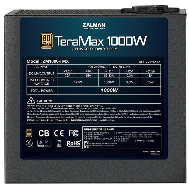Блок питания Zalman ZM1000-TMX (Цвет: Black)