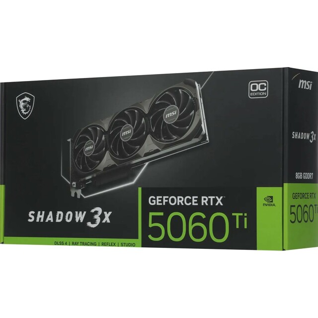 Видеокарта MSI GeForce RTX 5060TI SHADOW 3X OC 8Gb 