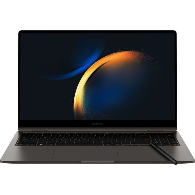 Ноутбук Samsung Galaxy book 3 360 NP754 Core i7 1360P 16Gb SSD512Gb Intel Iris Xe graphics 15.6 AMOLED Touch FHD (1920x1080) Windows 11 Professional dk.grey WiFi BT Cam (NP754QFG-KA1IT)