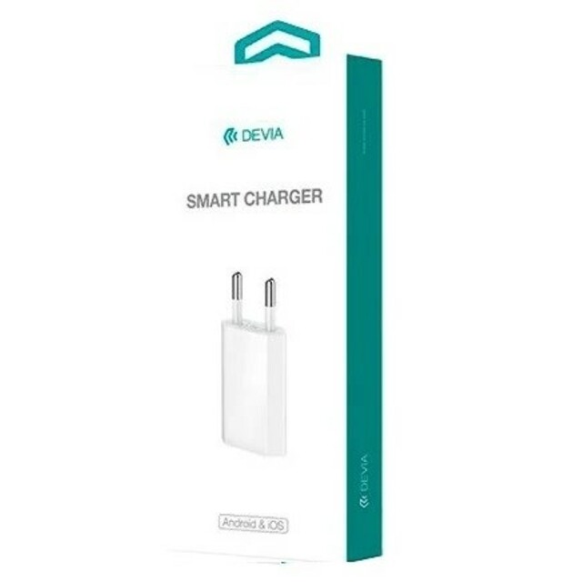 Сетевое зарядное устройство Devia Smart Charger Suit + кабель MicroUSB 1A, белый