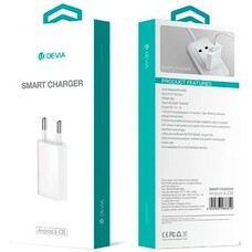 Сетевое зарядное устройство Devia Smart Charger Suit + кабель MicroUSB 1A, белый