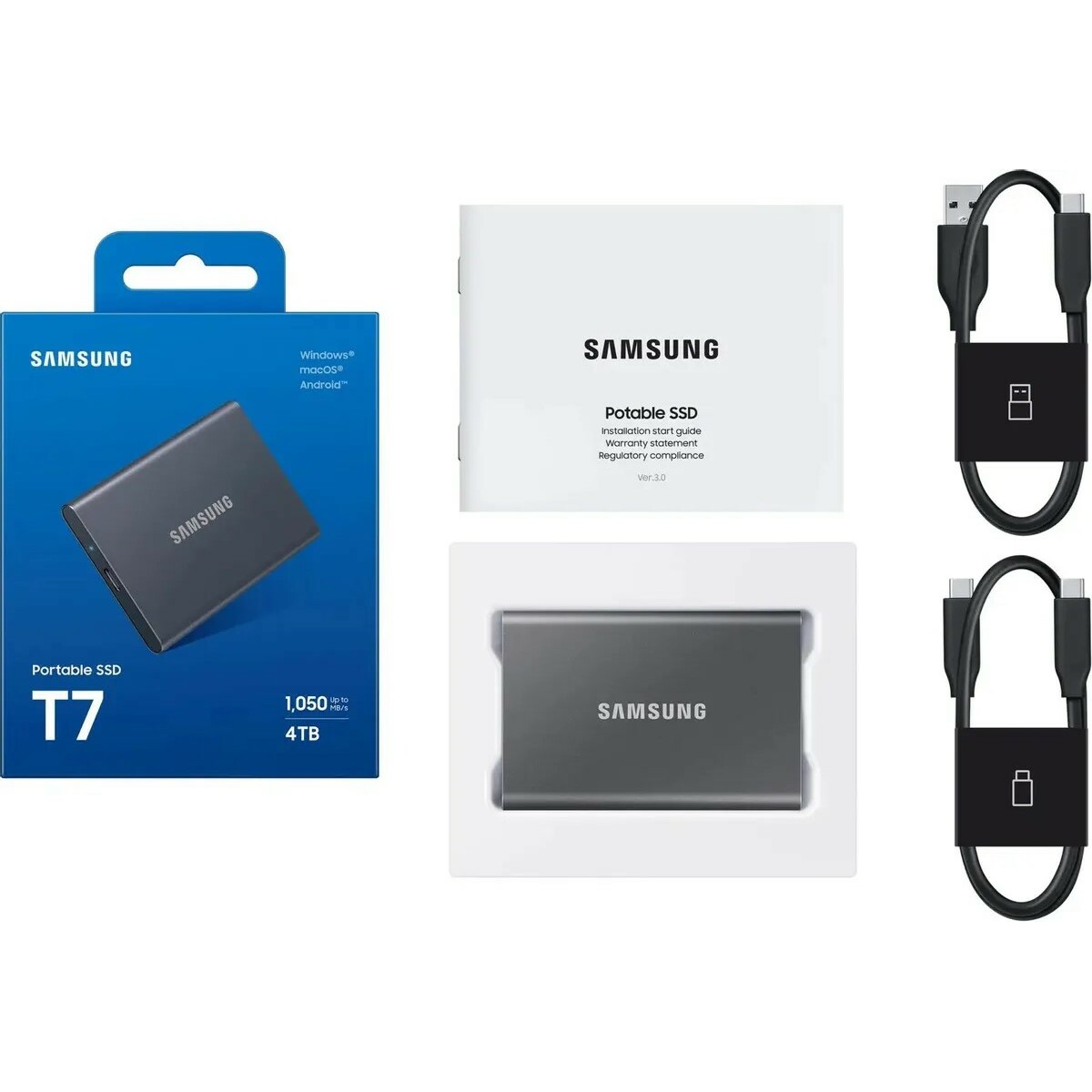 Накопитель SSD Samsung USB3.2 Gen2 4TB MU-PC4T0T/WW, черный