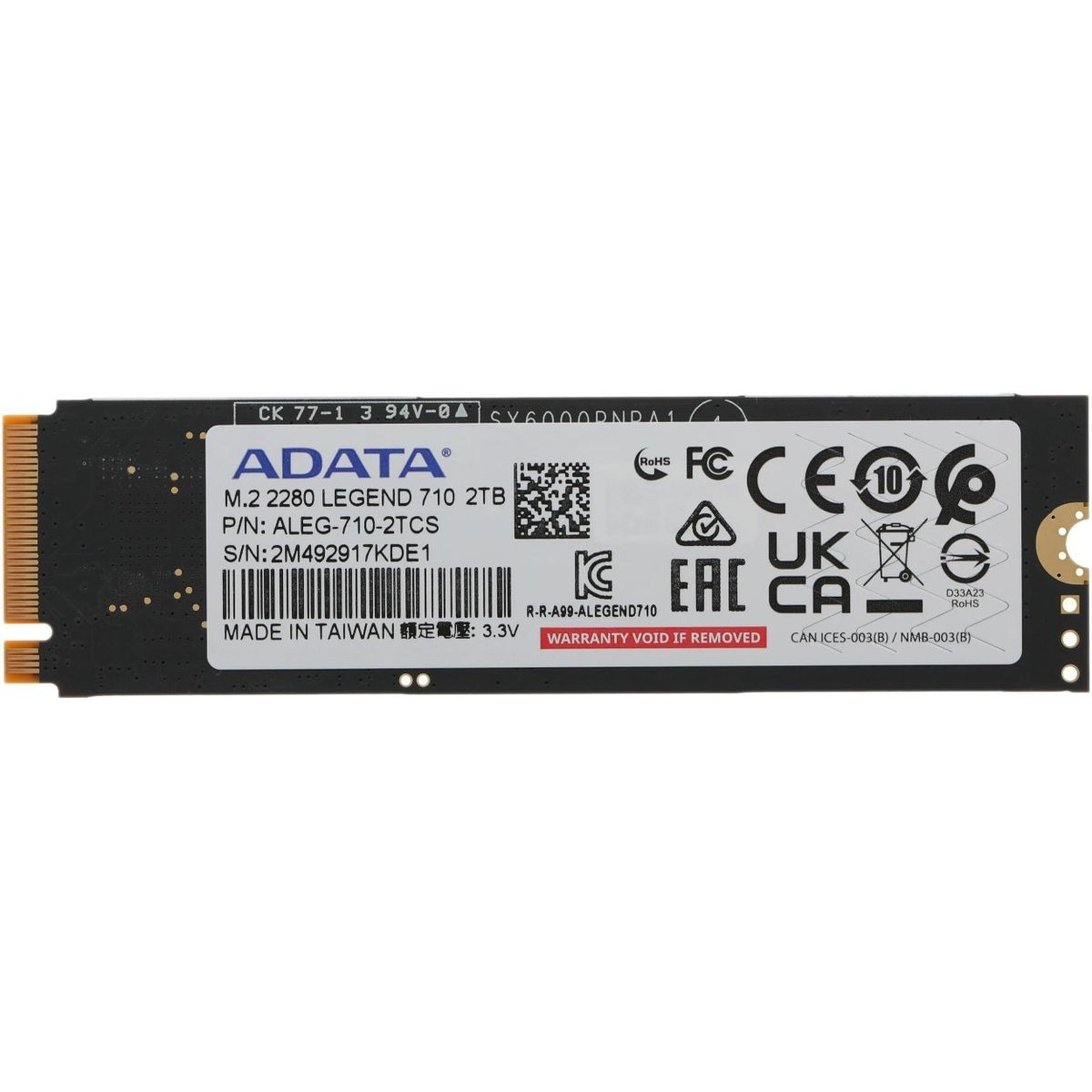 Накопитель SSD A-Data PCI-E 3.0 x4 2Tb ALEG-710-2TCS