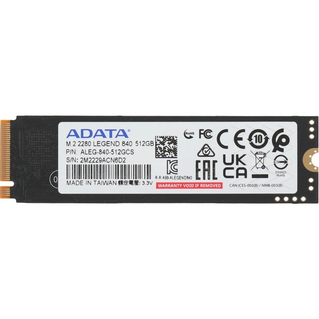 Накопитель SSD A-Data PCI-E 4.0 x4 512Gb ALEG-840-512GCS