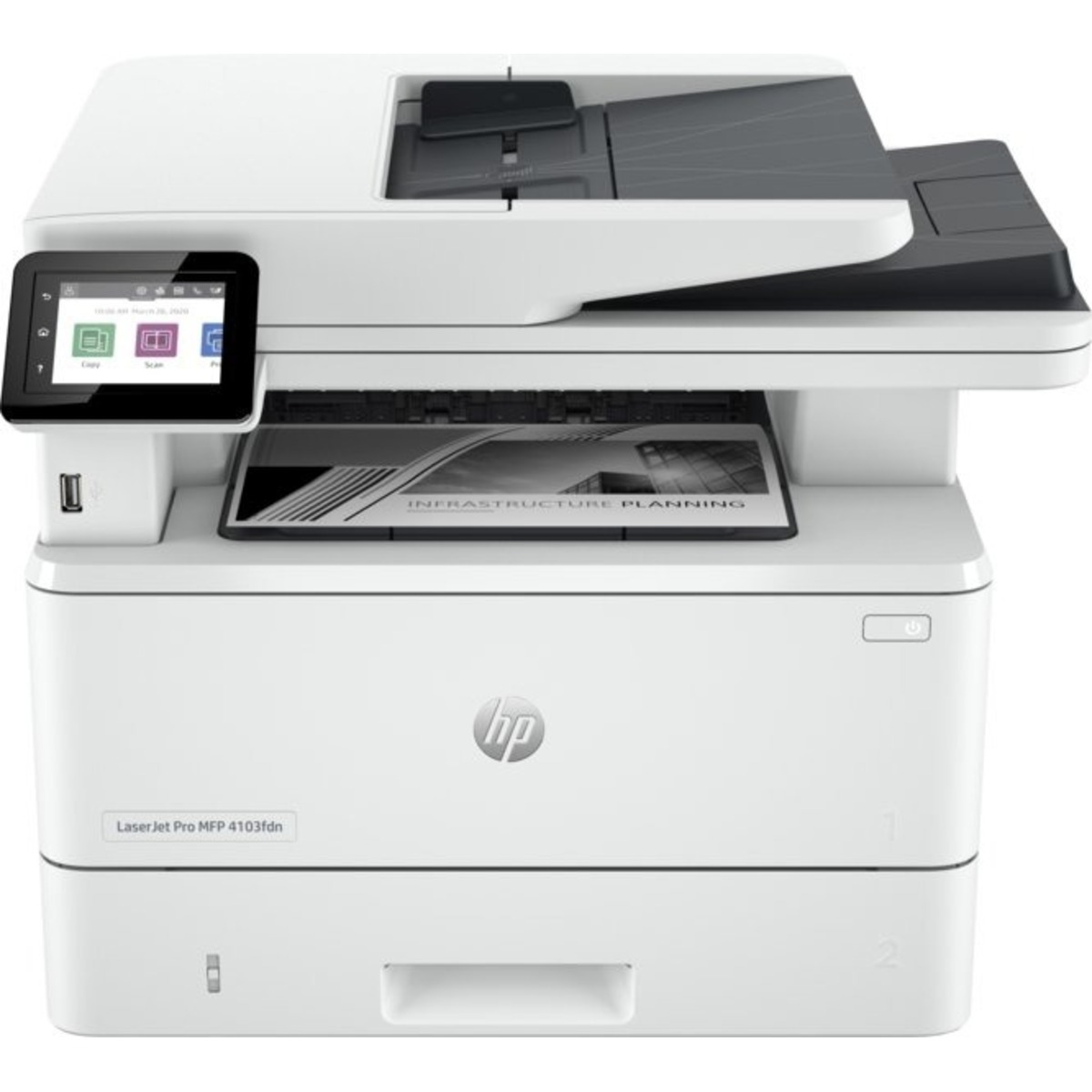 Принтер лазерный HP LaserJet Pro 4103fdn, белый