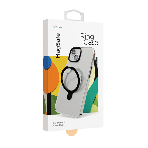 Чехол-накладка VLP Ring Case with MagSafe для смартфона Apple iPhone 15 (Цвет: Black)