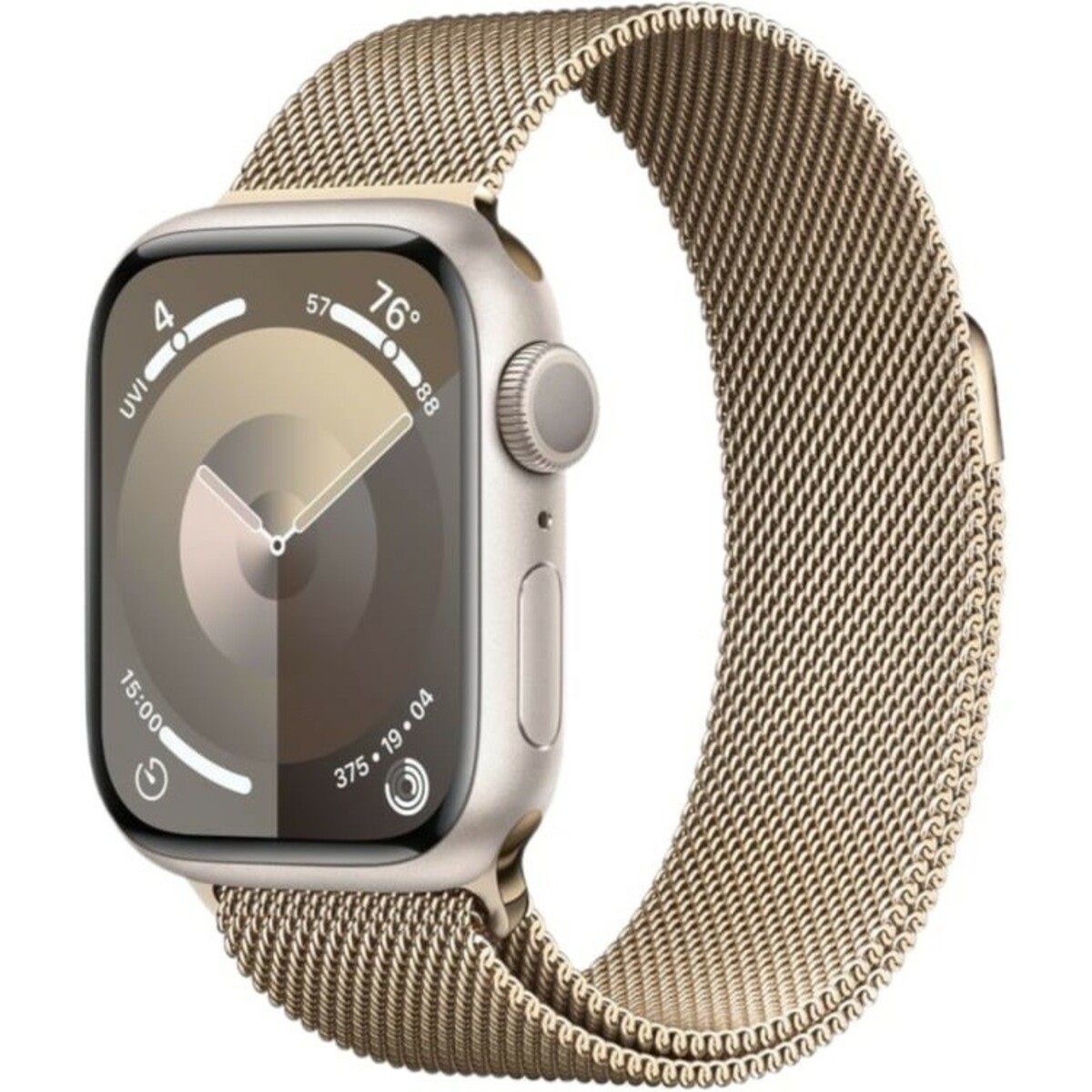 Умные часы Apple Watch Series 9 45mm Aluminum Case with Milanese Loop (Цвет: Starlight / Gold)