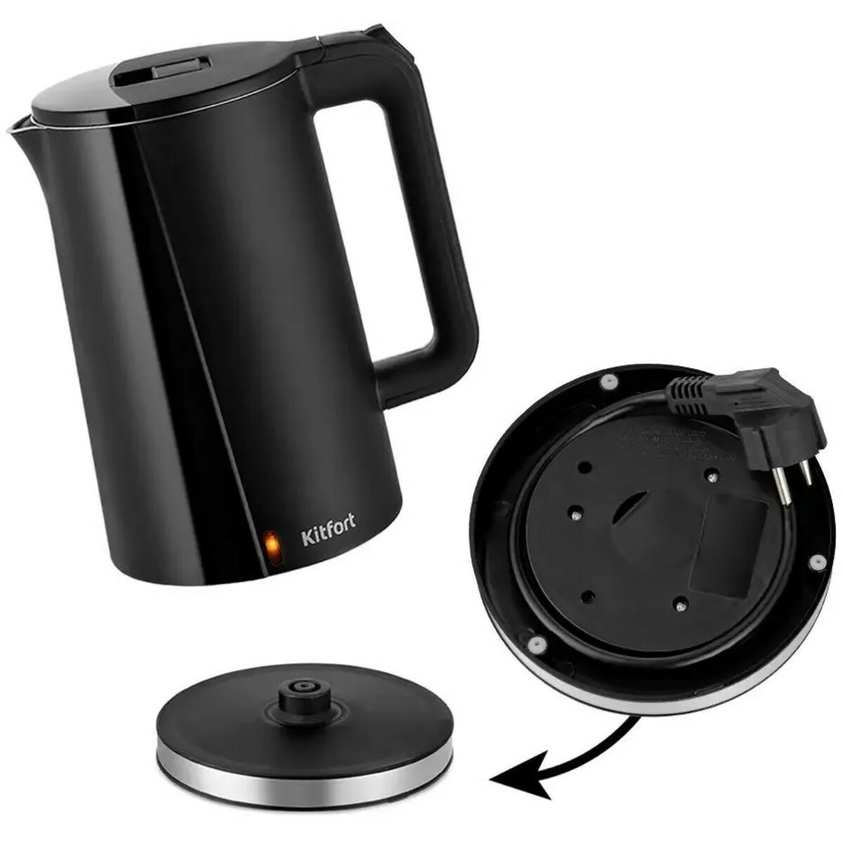 Чайник электрический Kitfort КТ-6612-1, черный