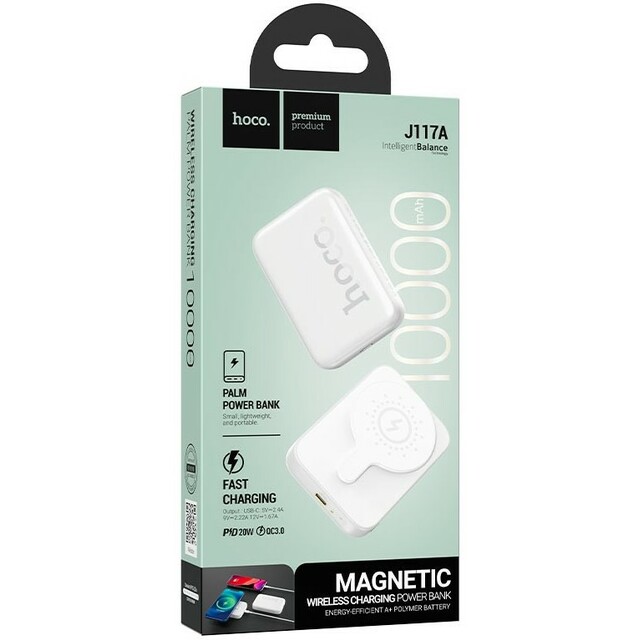 Внешний аккумулятор Hoco J117A Esteem 10000mAh, белый Внешний аккумулятор Hoco J117A Esteem 10000mAh, белый