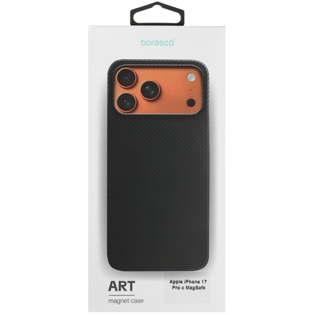 Чехол Borasco Art Case для Apple iPhone 17 Pro c MagSafe (Цвет: Черный карбон)