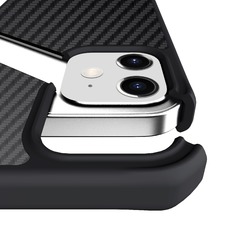 Чехол-накладка iTskins Hybrid Carbon для смартфона iPhone 12 Mini, черный