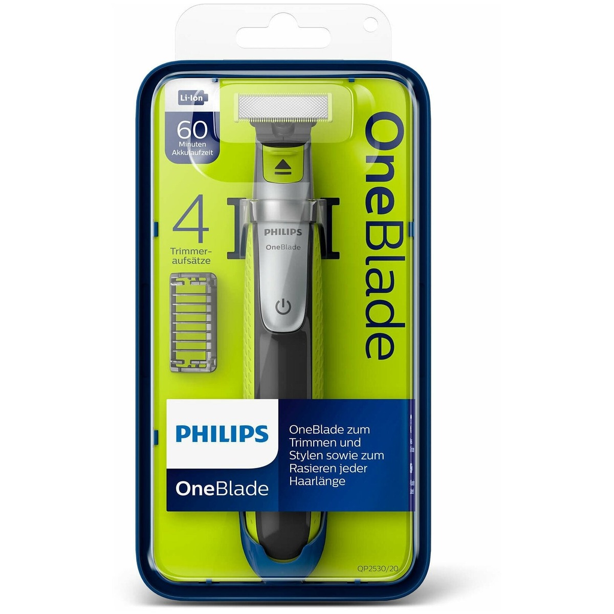 Триммер Philips OneBlade QP2530 / 20 (Black / Green)