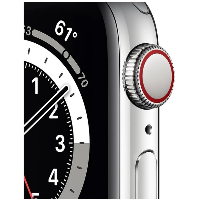 Умные часы Apple Watch Series 6 GPS 44mm Stainless Steel Case with Sport Band, белый