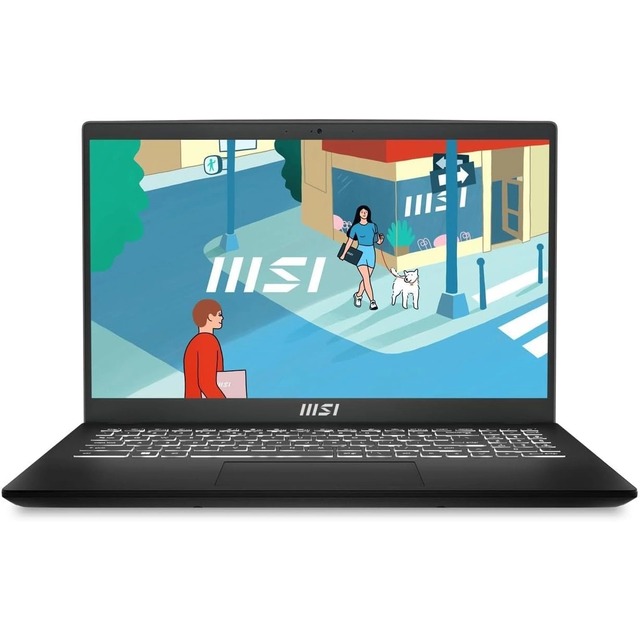 Ноутбук MSI Modern 15 H B13M-096XRU Core i5 13420H 16Gb SSD512Gb Intel Iris Xe graphics 15.6 IPS FHD (1920x1080) Free DOS black WiFi BT Cam (9S7-15H411-096)