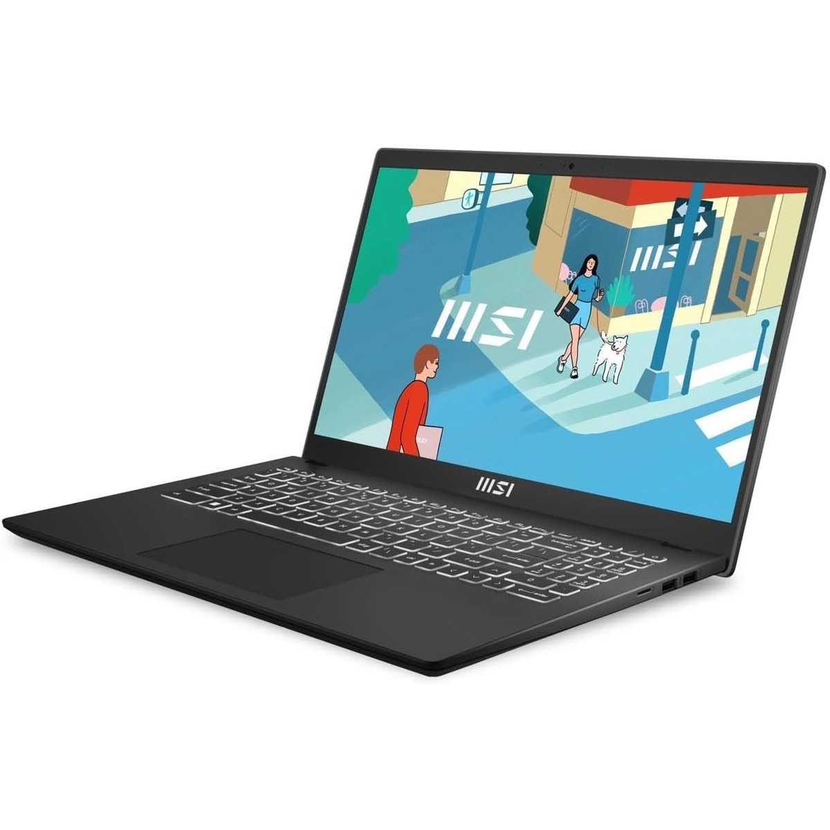 Ноутбук MSI Modern 15 H B13M-098RU Core i5 13420H 16Gb SSD512Gb Intel Iris Xe graphics 15.6 IPS FHD (1920x1080) Windows 11 Professional black WiFi BT Cam (9S7-15H411-098)