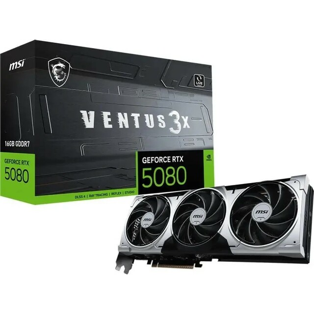 Видеокарта MSI GeForce RTX 5080 VENTUS 3X PLUS 16Gb 