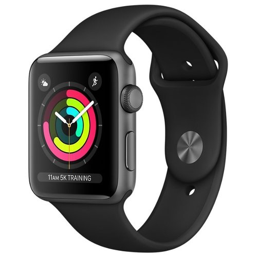 Умные часы Apple Watch Series 3 38mm Aluminum Case with Sport Band (Цвет: Space Gray / Black)