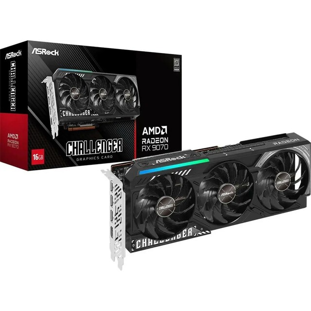 Видеокарта Asrock Radeon RX 9070 CHALLENGER 16Gb (RX9070 CL 16G) Видеокарта Asrock Radeon RX 9070 CHALLENGER 16Gb (RX9070 CL 16G)