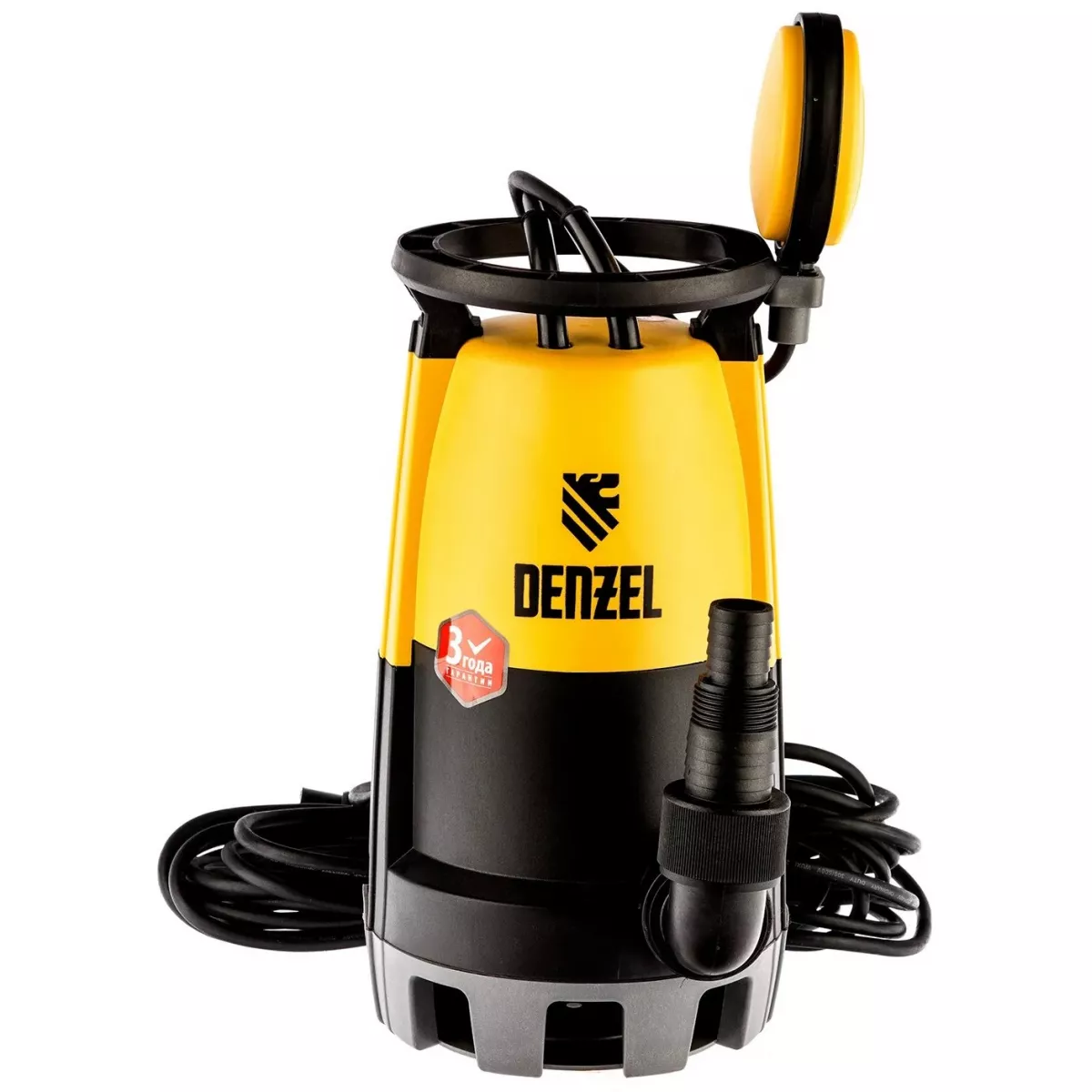 Садовый насос дренажный Denzel DP900S (Цвет: Yellow/Black)