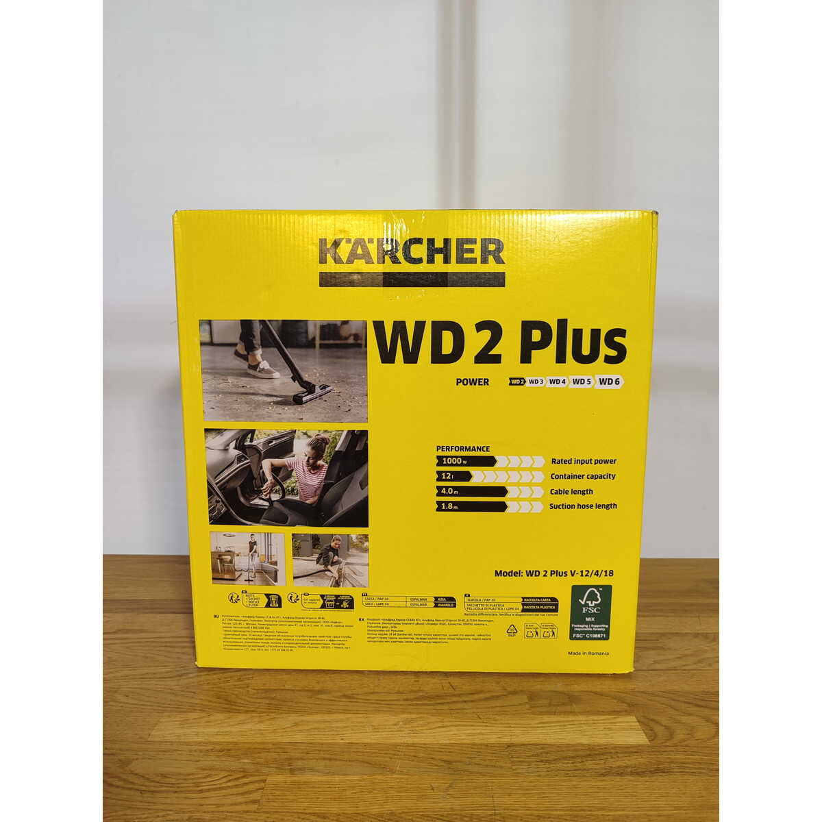 Строительный пылесос Karcher WD 2 Plus V-12 / 4 / 18 (Цвет: Yellow)