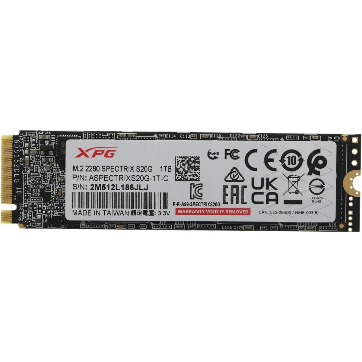 Накопитель SSD A-Data PCI-E 3.0 x4 1Tb ASPECTRIXS20G-1T-C