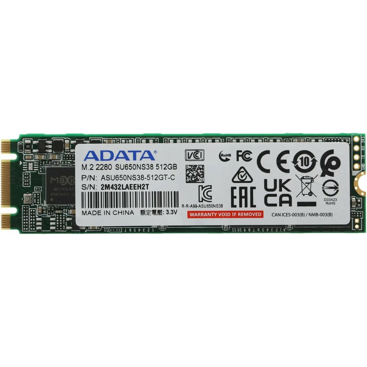 Накопитель SSD A-Data 512Gb M.2 ASU650NS38-512GT-C SU650  