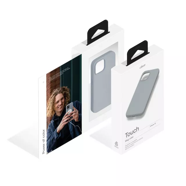 Чехол-накладка uBear Touch Mag Case для смартфона Apple iPhone 15 (Цвет: Moon Gray)