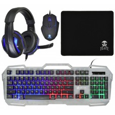 Клавиатура + мышь, наушники и коврик Оклик HS-HKM300G Pirate (Цвет: Gray/Black)