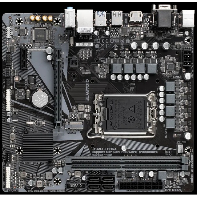 Материнская плата GIGABYTE H610M H DDR4 (rev. 1.1 / 1.3) Материнская плата GIGABYTE H610M H DDR4 (rev. 1.1 / 1.3)