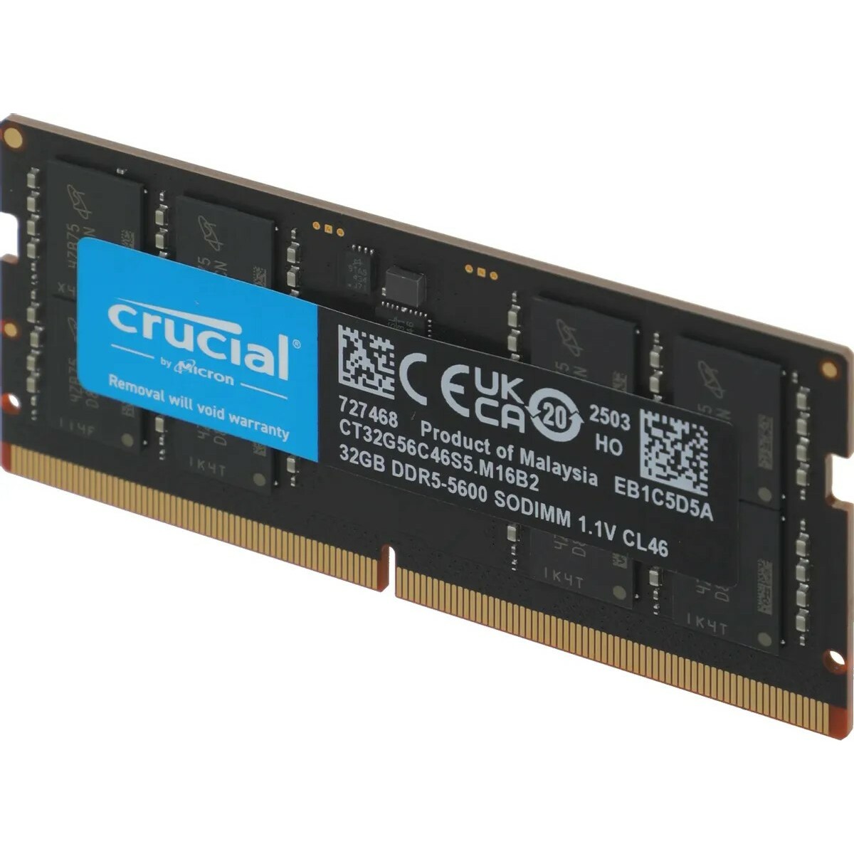 Память DDR5 32Gb 5600MHz Crucial CT32G56C46S5 