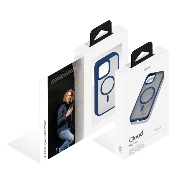 Чехол-накладка uBear Cloud Mag Case для смартфона Apple iPhone 15 (Цвет: Dark Blue)