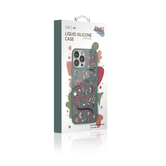 Чехол-накладка VLP Liquid Silicone Case WinterSeries для смартфона Apple iPhone 13 Pro Max (Цвет: Dark Green)